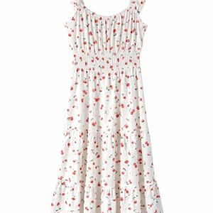 Flowy, Frilly, & Fun Maxi Dress with Cherry Pattern